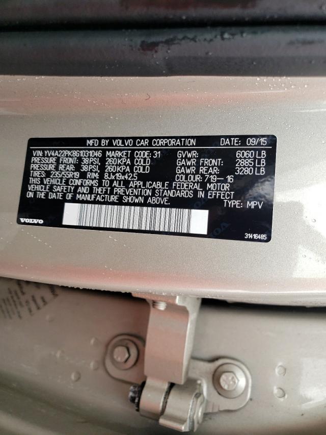 Photo 10 from auction – 2016 VOLVO XC90 T6 with VIN YV4A22PK8G1031046