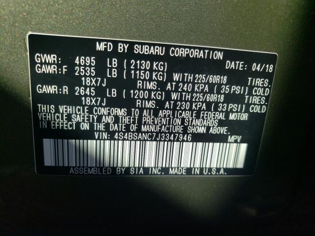 Photo 10 from auction – 2018 SUBARU OUTBACK 2. with VIN 4S4BSANC7J3347946