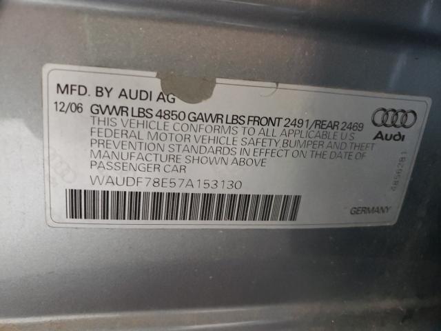 Photo 10 from auction – 2007 AUDI A4 2.0T QU with VIN WAUDF78E57A153130