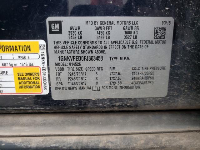 Photo 10 from auction – 2015 CHEVROLET TRAVERSE L with VIN 1GNKVFED0FJ303458