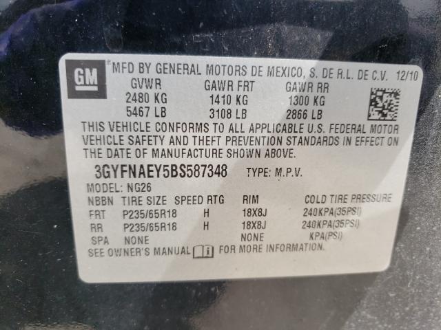 Photo 10 from auction – 2011 CADILLAC SRX LUXURY with VIN 3GYFNAEY5BS587348