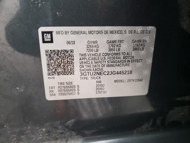 Photo 10 from auction – 2018 GMC SIERRA K15 with VIN 3GTU2NEC2JG445218