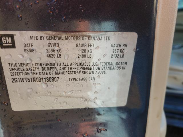Photo 10 from auction – 2009 CHEVROLET IMPALA 1LT with VIN 2G1WT57N091130807