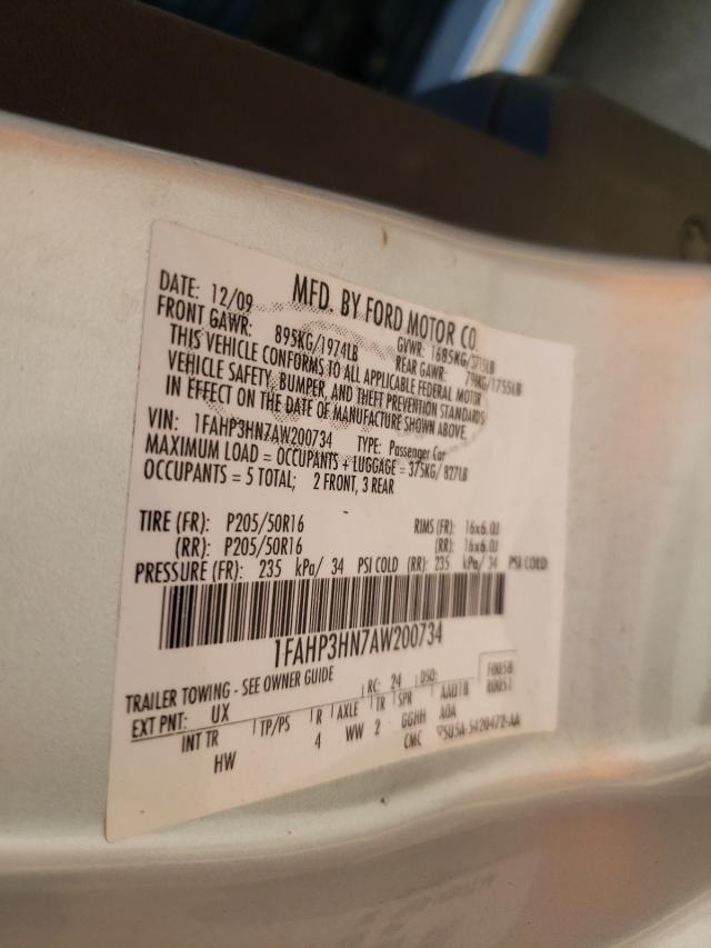 Photo 10 from auction – 2010 FORD FOCUS SEL with VIN 1FAHP3HN7AW200734