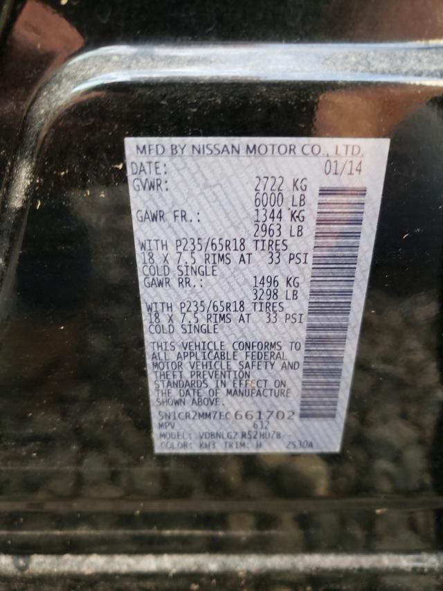 Photo 10 from auction – 2014 NISSAN PATHFINDER with VIN 5N1CR2MM7EC661702