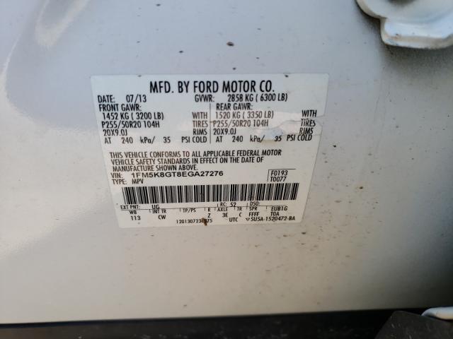 Photo 10 from auction – 2014 FORD EXPLORER S with VIN 1FM5K8GT8EGA27276