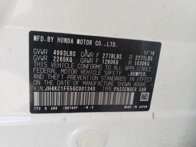Photo 10 from auction – 2016 ACURA RLX TECH with VIN JH4KC1F55GC001340