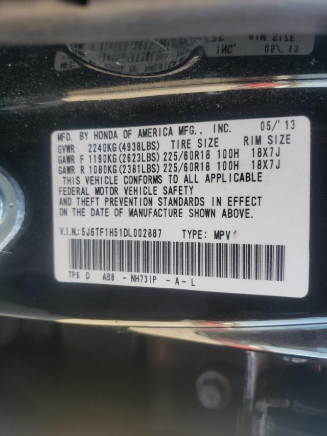 Photo 10 from auction – 2013 HONDA CROSSTOUR with VIN 5J6TF1H51DL002887