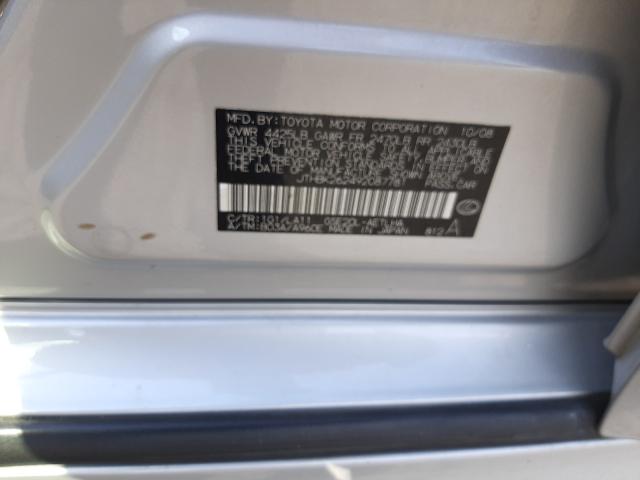 Photo 10 from auction – 2009 LEXUS IS 250 with VIN JTHBK262492087781