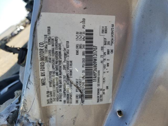 Photo 10 from auction – 2009 FORD FOCUS SES with VIN 1FAHP36N09W131707