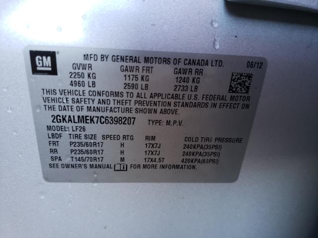 Photo 10 from auction – 2012 GMC TERRAIN with VIN 2GKALMEK7C6398207