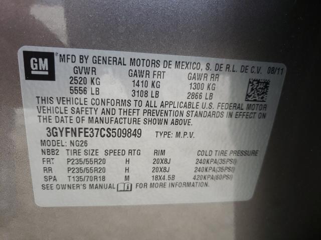 Photo 10 from auction – 2012 CADILLAC SRX PREMIU with VIN 3GYFNFE37CS509849