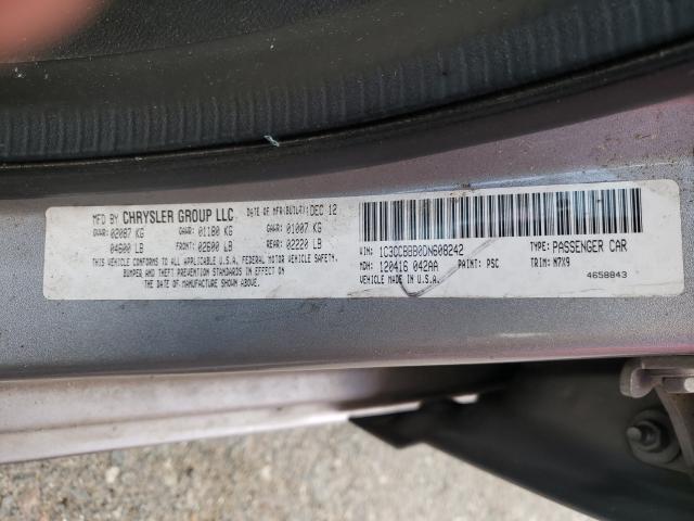 Photo 10 from auction – 2013 CHRYSLER 200 TOURIN with VIN 1C3CCBBB0DN608242