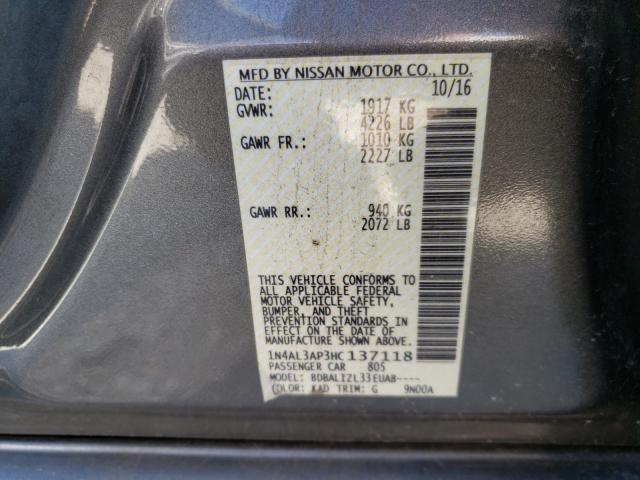 Photo 10 from auction – 2017 NISSAN ALTIMA 2.5 with VIN 1N4AL3AP3HC137118