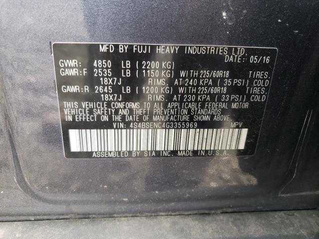 Photo 10 from auction – 2016 SUBARU OUTBACK 3. with VIN 4S4BSENC4G3355969