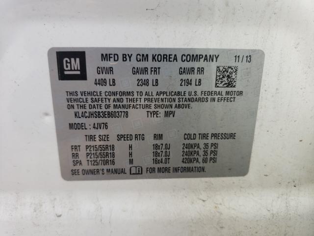 Photo 10 from auction – 2014 BUICK ENCORE PRE with VIN KL4CJHSB3EB603778