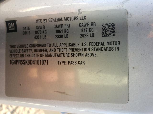 Photo 10 from auction – 2013 BUICK VERANO CON with VIN 1G4PR5SK8D4101071