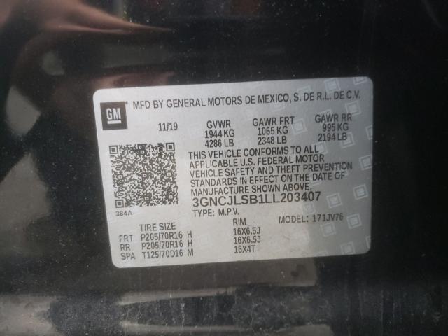 Photo 10 from auction – 2020 CHEVROLET TRAX 1LT with VIN 3GNCJLSB1LL203407