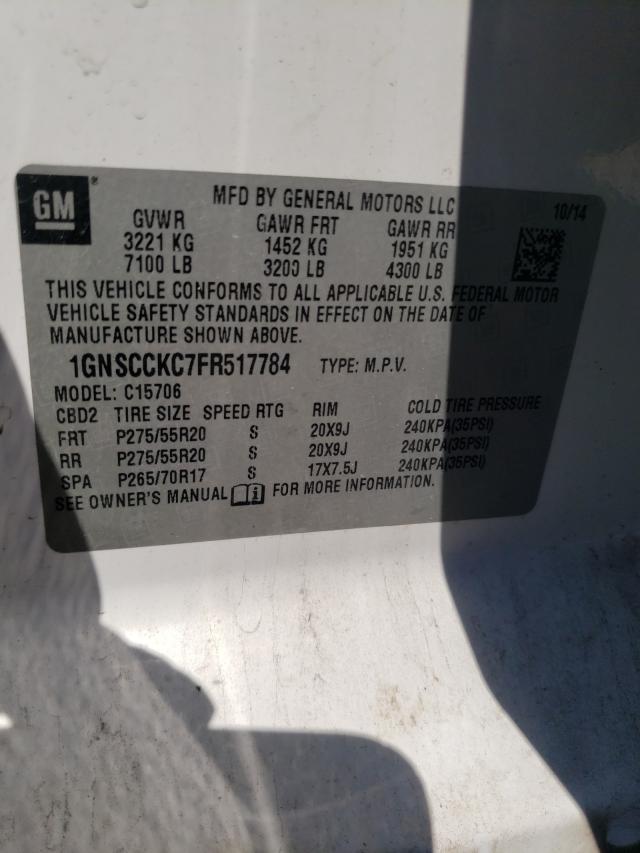 Photo 10 from auction – 2015 CHEVROLET TAHOE C150 with VIN 1GNSCCKC7FR517784