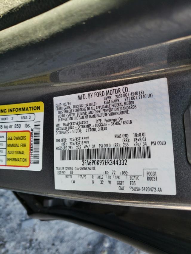 Photo 10 from auction – 2014 FORD FUSION TIT with VIN 3FA6P0K92ER344332