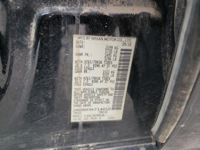 Photo 10 from auction – 2019 NISSAN FRONTIER S with VIN 1N6AD0ER7KN714050