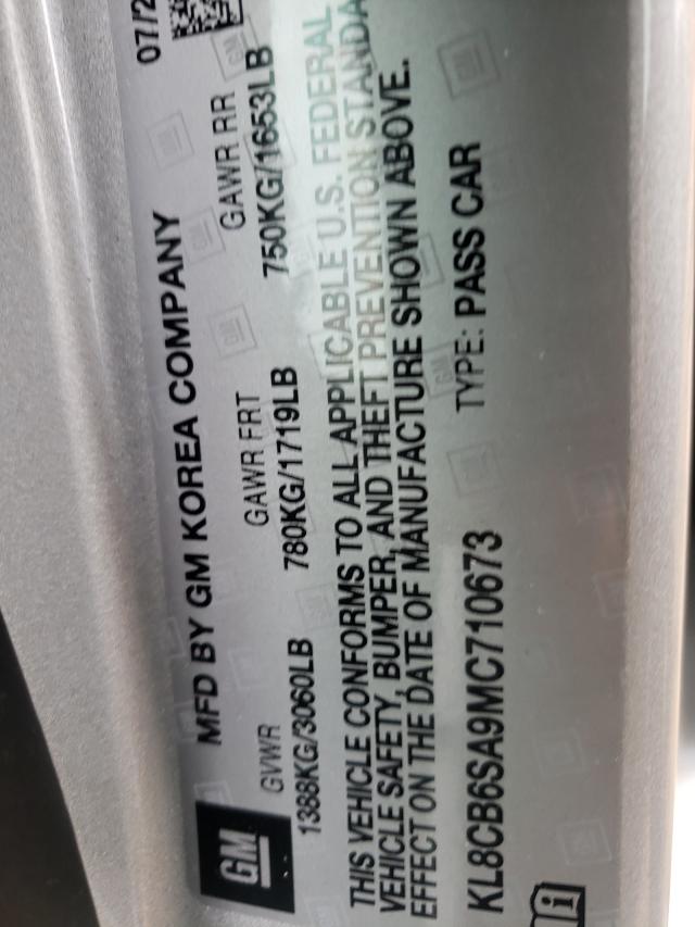 Photo 10 from auction – 2021 CHEVROLET SPARK LS with VIN KL8CB6SA9MC710673