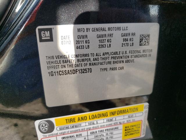 Photo 10 from auction – 2013 CHEVROLET MALIBU 1LT with VIN 1G11C5SA5DF132570