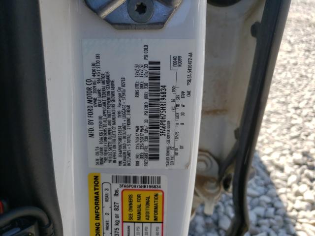 Photo 10 from auction – 2017 FORD FUSION SE with VIN 3FA6P0H75HR196834