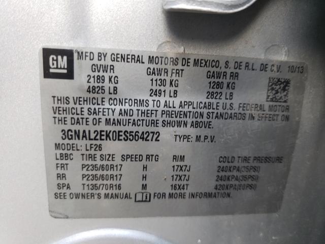 Photo 10 from auction – 2014 CHEVROLET CAPTIVA LS with VIN 3GNAL2EK0ES564272