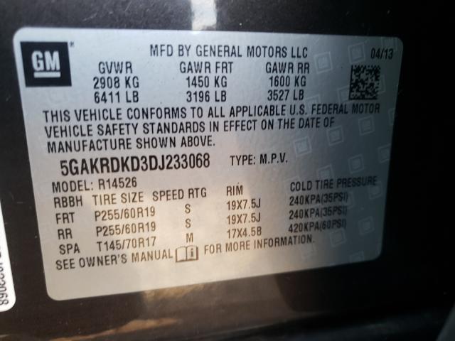 Photo 10 from auction – 2013 BUICK ENCLAVE with VIN 5GAKRDKD3DJ233068