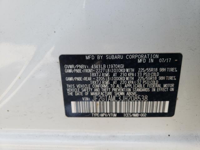 Photo 10 from auction – 2018 SUBARU CROSSTREK with VIN JF2GTAMC3JH208538