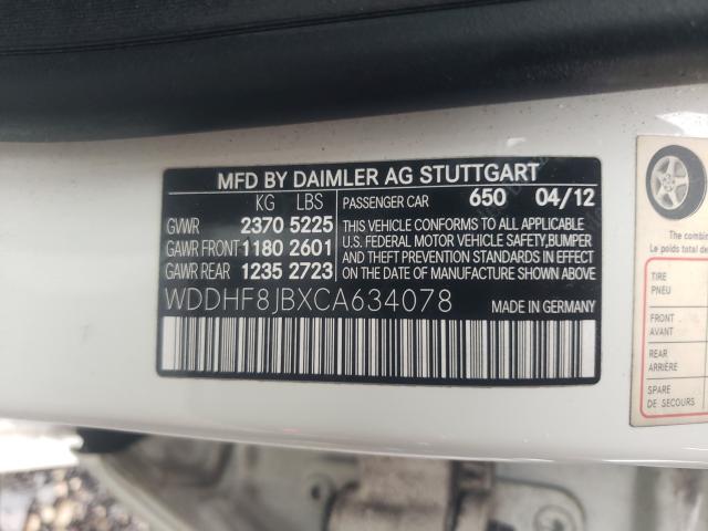 Photo 10 from auction – 2012 MERCEDES-BENZ E 350 4MAT with VIN WDDHF8JBXCA634078