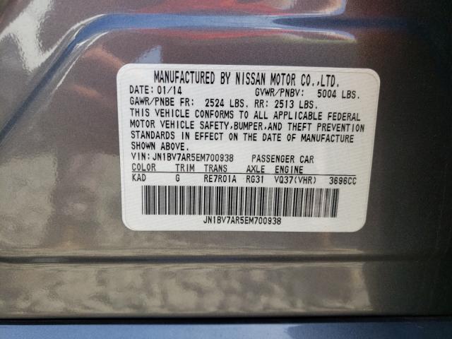 Photo 10 from auction – 2014 INFINITI Q50 BASE with VIN JN1BV7AR5EM700938