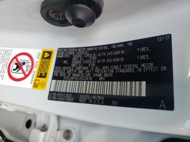 Photo 10 from auction – 2018 TOYOTA HIGHLANDER with VIN 5TDJZRFH2JS532618