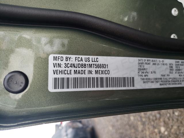 Photo 10 from auction – 2021 JEEP COMPASS LA with VIN 3C4NJDBB1MT566931