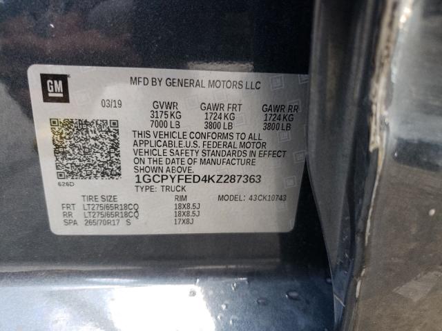 Photo 10 from auction – 2019 CHEVROLET SILVERADO with VIN 1GCPYFED4KZ287363