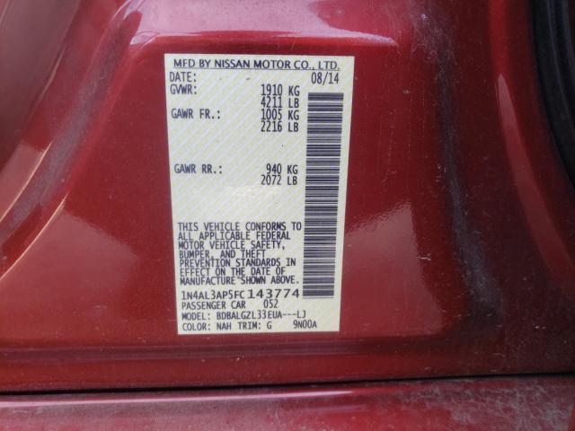 Photo 10 from auction – 2015 NISSAN ALTIMA 2.5 with VIN 1N4AL3AP5FC143774