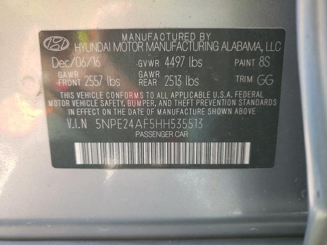 Photo 10 from auction – 2017 HYUNDAI SONATA SE with VIN 5NPE24AF5HH535513