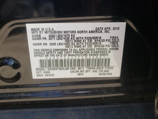 Photo 10 from auction – 2015 MITSUBISHI OUTLANDER with VIN 4A4AP3AU2FE032097