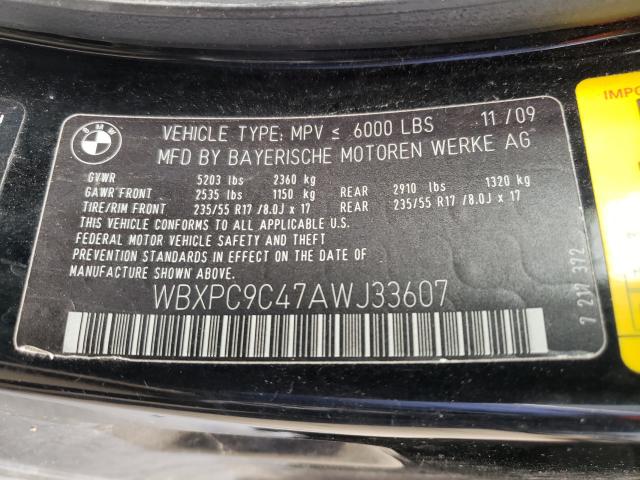 Photo 10 from auction – 2010 BMW X3 SDRIVE3 with VIN WBXPC9C47AWJ33607