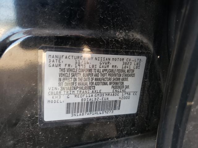 Photo 10 from auction – 2017 NISSAN SENTRA S with VIN 3N1AB7AP1HL659273