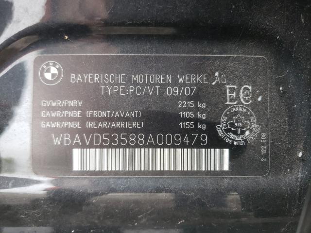 Photo 10 from auction – 2008 BMW 335 XI with VIN WBAVD53588A009479