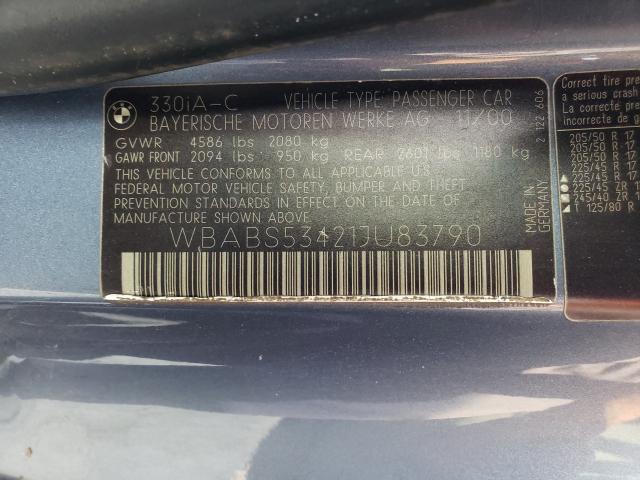 Photo 10 from auction – 2001 BMW 330 CI with VIN WBABS53421JU83790
