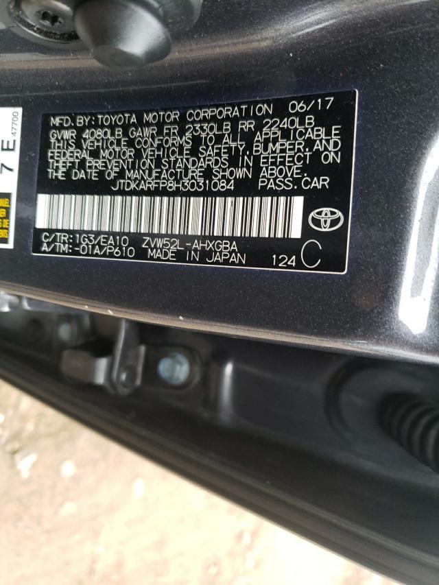 Photo 10 from auction – 2017 TOYOTA PRIUS PRIM with VIN JTDKARFP8H3031084