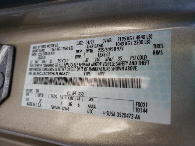 Photo 10 from auction – 2017 LINCOLN MKC SELECT with VIN 5LMCJ2C97HUL50321