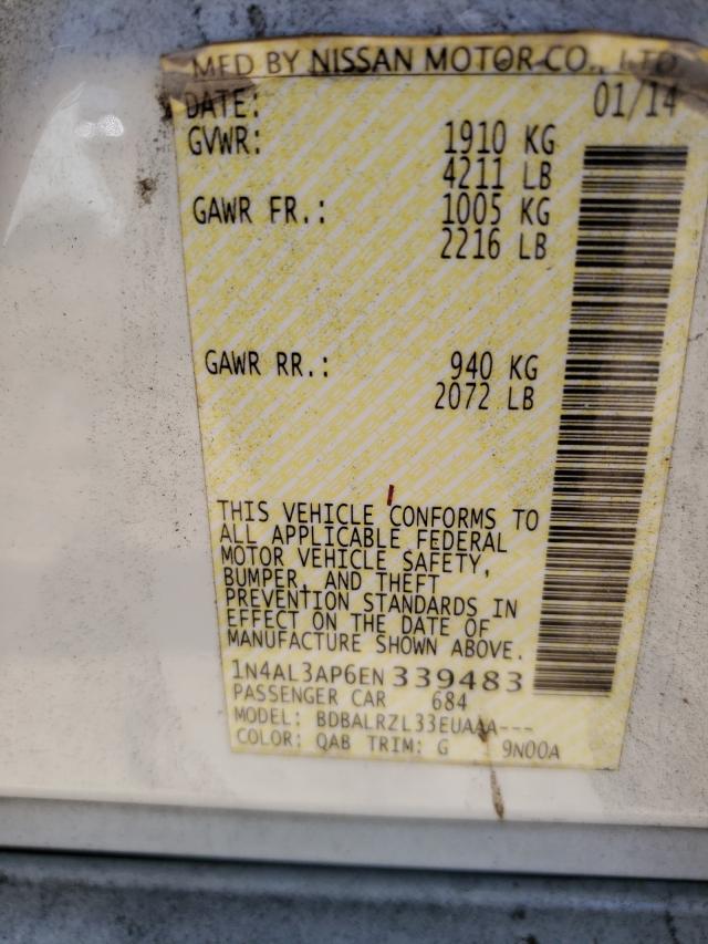 Photo 10 from auction – 2014 NISSAN ALTIMA 2.5 with VIN 1N4AL3AP6EN339483