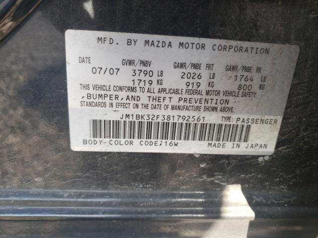 Photo 10 from auction – 2008 MAZDA 3 I with VIN JM1BK32F381792561