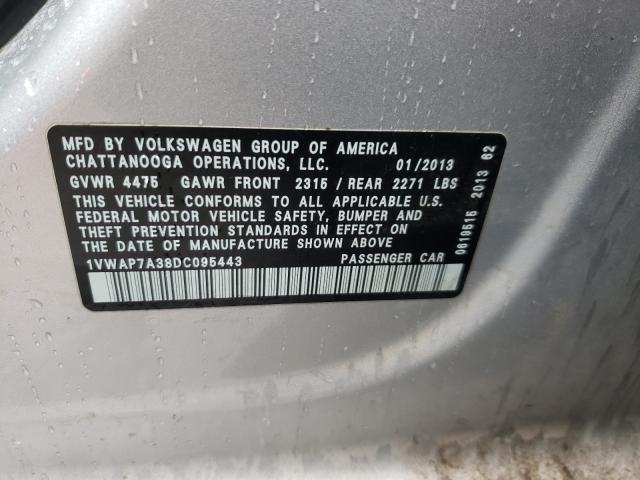 Photo 10 from auction – 2013 VOLKSWAGEN PASSAT S with VIN 1VWAP7A38DC095443
