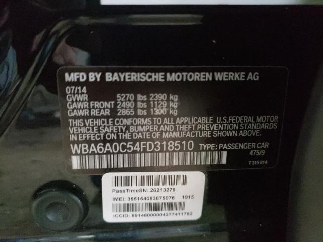 Photo 10 from auction – 2015 BMW 640 I GRAN with VIN WBA6A0C54FD318510