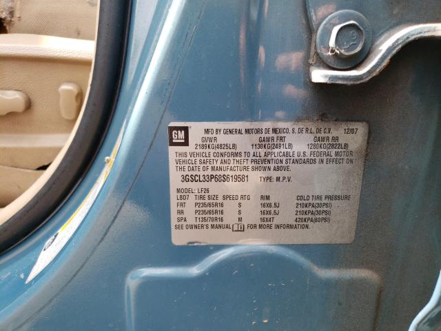 Photo 10 from auction – 2008 SATURN VUE XE with VIN 3GSCL33P68S619581